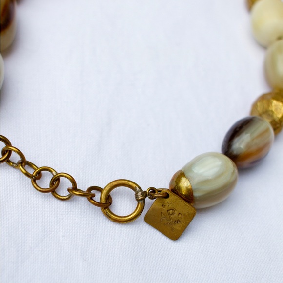 Ashley Pittman Hanja Horn Egg and Bronze Beaded Necklace - Picture 2 of 2